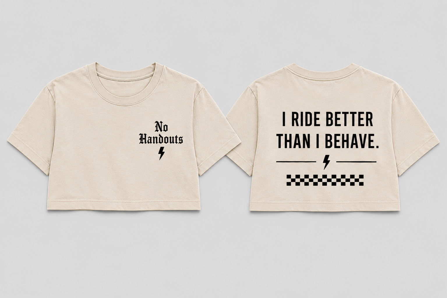 Women’s I ride than I behave Crop Top