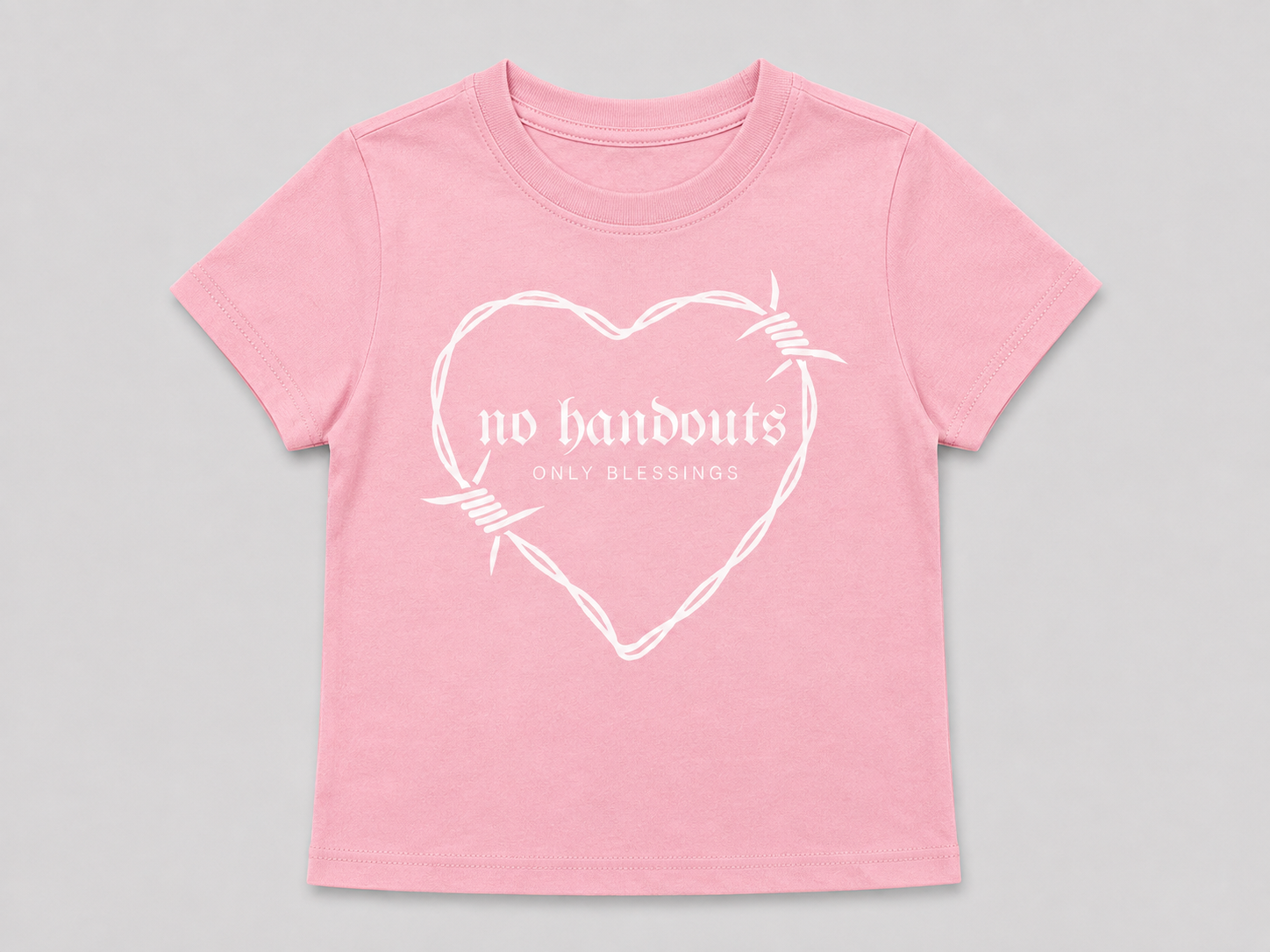 Kids - Pink No Handouts Only Blessings