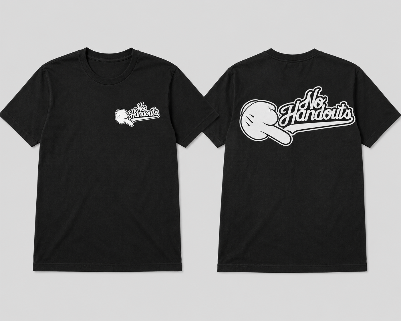 No Handouts Middle Finger  - Short Sleeve Tee